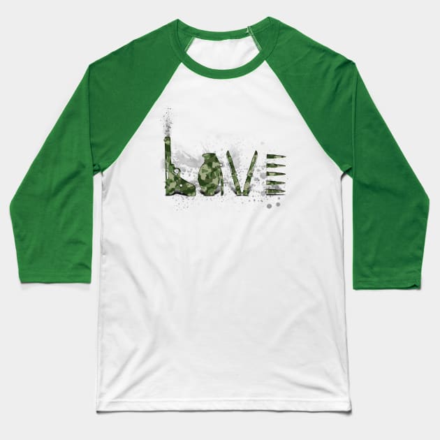 Love and War - Army Baseball T-Shirt by doomthreads